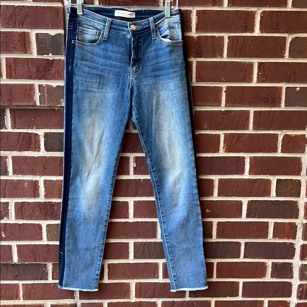 Blue Skinny Jeans with Distressed Look